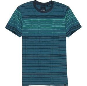 Prana Throttle Crew Neck T Shirt Aqua Blue Green Casual Tee Men's Size XL